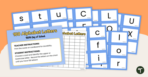Preview image for 100 Alphabet Letters - teaching resource