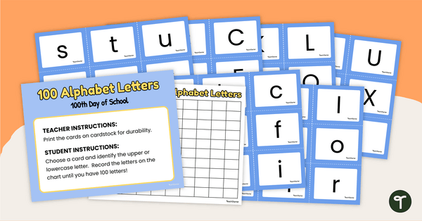 Preview image for 100 Alphabet Letters - teaching resource