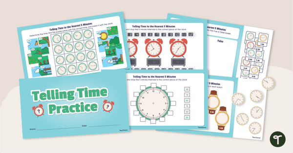 Image of Telling Time to the Nearest Five Minutes - Interactive Activities