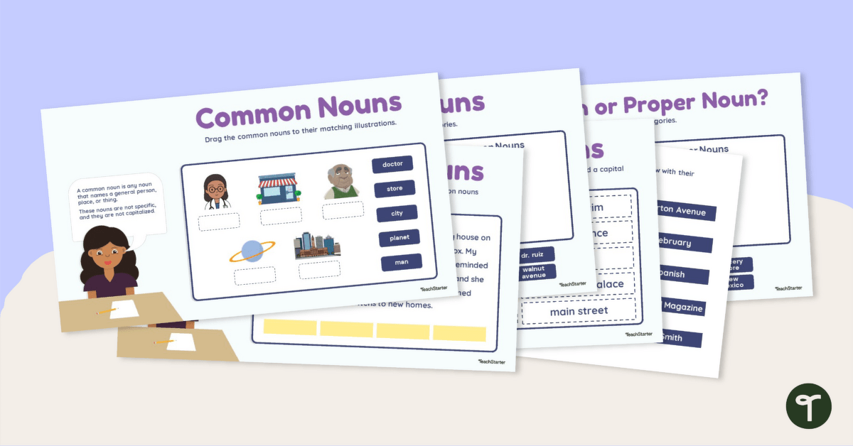 Common and Proper Nouns - Google Interactive Activity teaching resource
