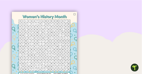 Go to Women's History Month - Word Search teaching resource