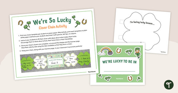 上一页iew image for We're So Lucky Clover Chain Activity - teaching resource