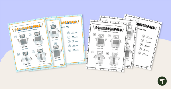 Preview image for Perimeter Pals - Find the Perimeter Worksheet - teaching resource