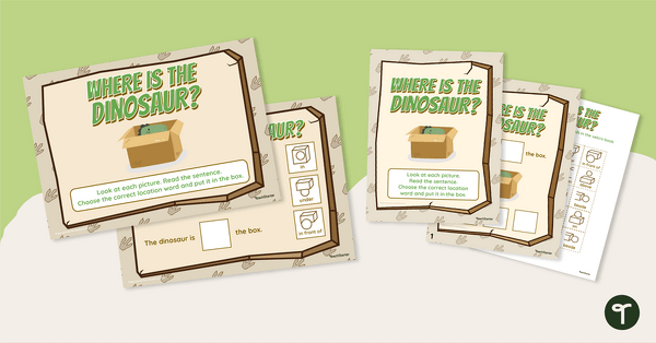 Preview image for Where is the Dinosaur? - Positional Words Velcro Book and Interactive Activity - teaching resource