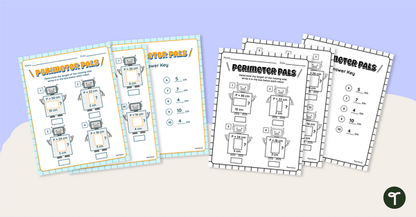 Go to Perimeter Pals - Find the Missing Side Worksheet teaching resource