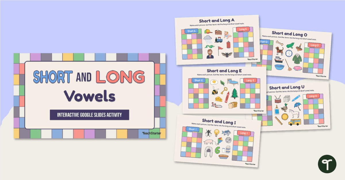 Short and Long Vowels Google Interactive Activity teaching resource