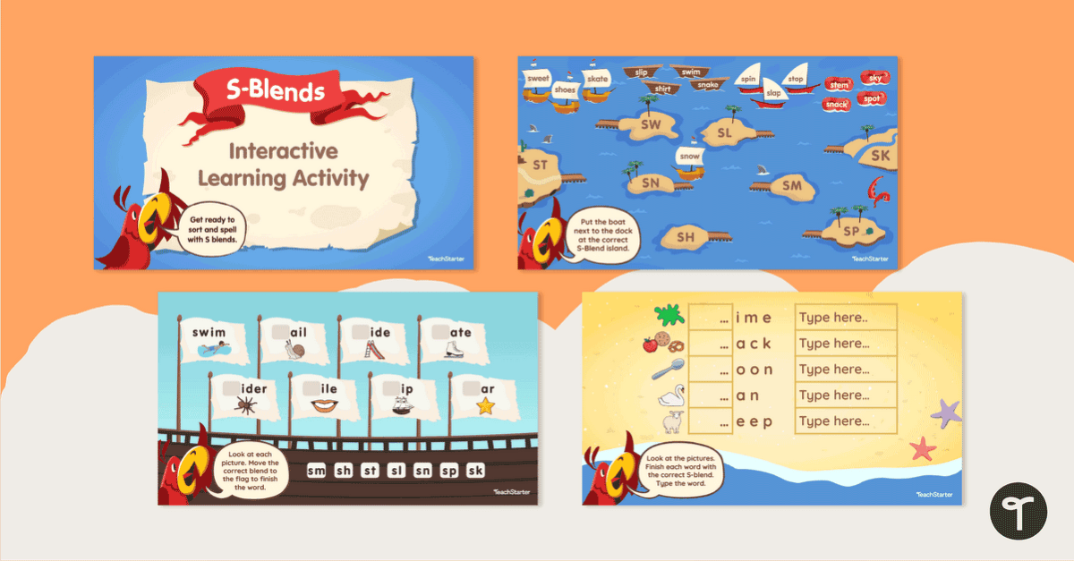 Google Interactive Initial S-Blends Activity teaching resource