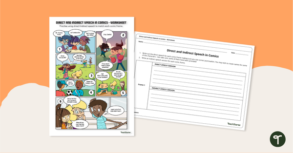 Preview image for Direct and Indirect Speech in Comics – Worksheet - teaching resource