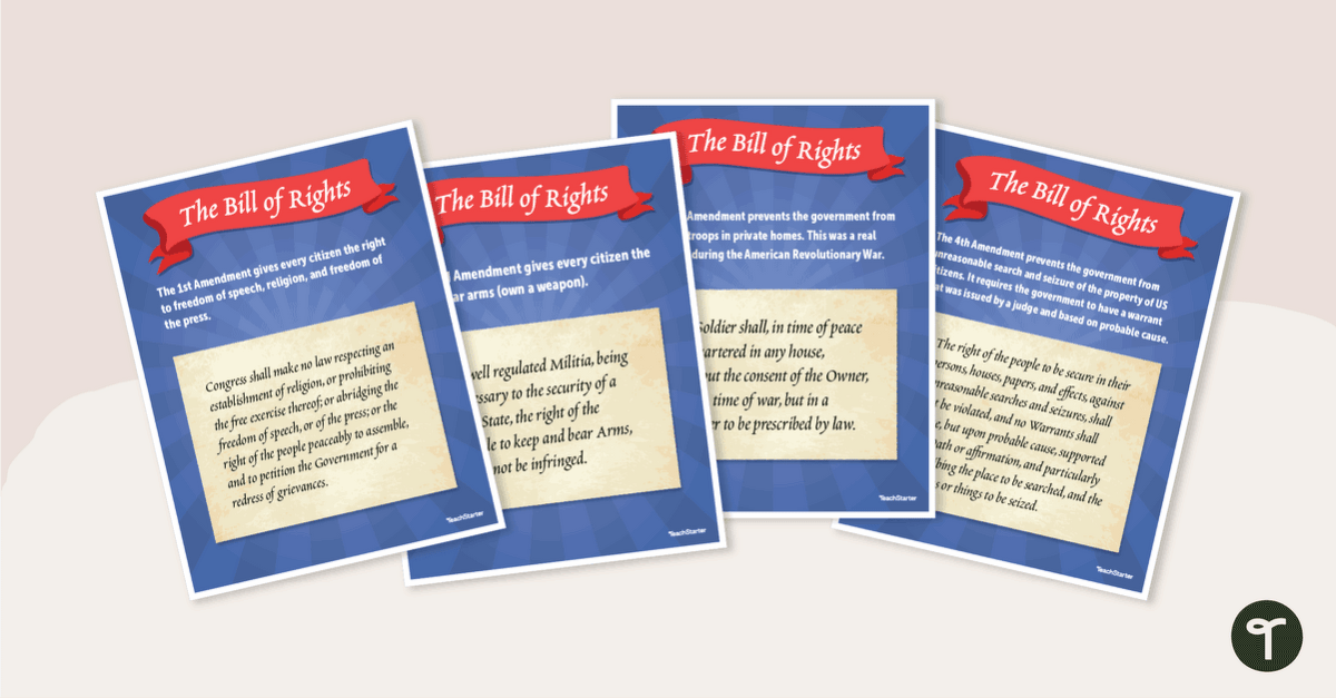 Bill of Rights Posters teaching resource