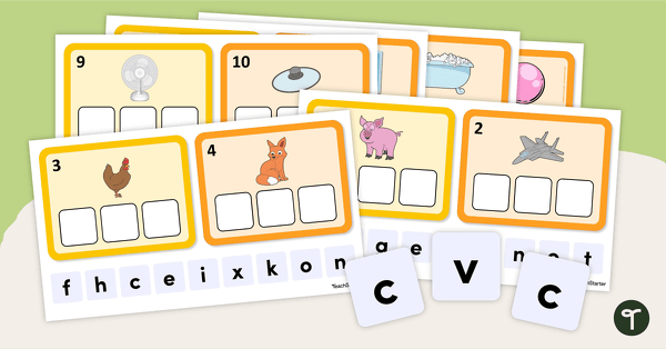 Image of Interactive Word Building Sorting Activity-CVC Words
