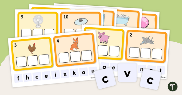 Image of Interactive Word Building Sorting Activity-CVC Words