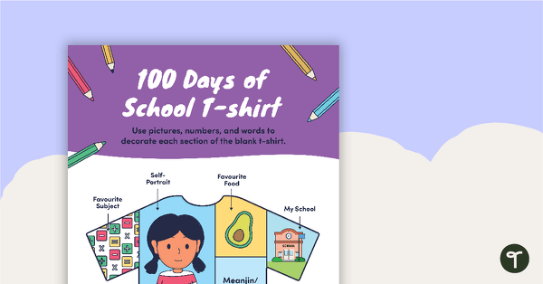 Preview image for 100 Days of School T-shirt - teaching resource