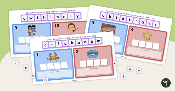 Go to Google Slides Interactive- CCVC Word Building Activity teaching resource