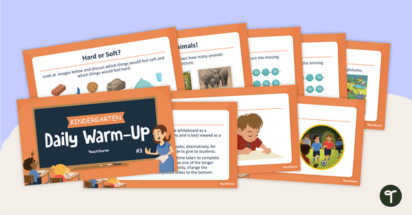 Preview image for Kindergarten Daily Warm-Up - PowerPoint 3 - teaching resource