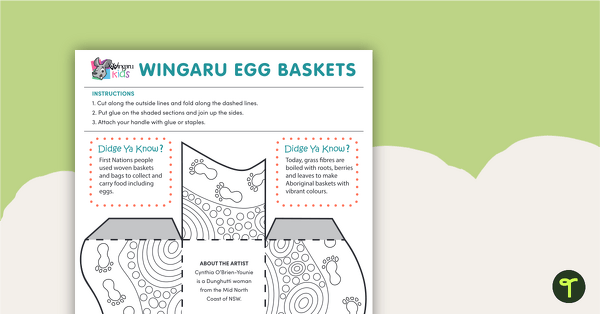 Wingaru复活节彩蛋篮的预览图像 - 波浪设计 - 教学资源