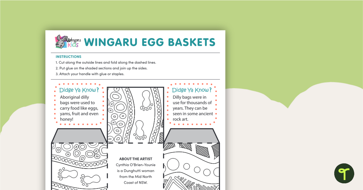 Wingaru Easter Egg Basket - Footsteps Design teaching resource