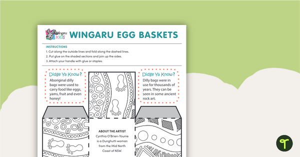 Wingaru复活节彩蛋篮的预览图像 - 脚步设计 - 教学资源