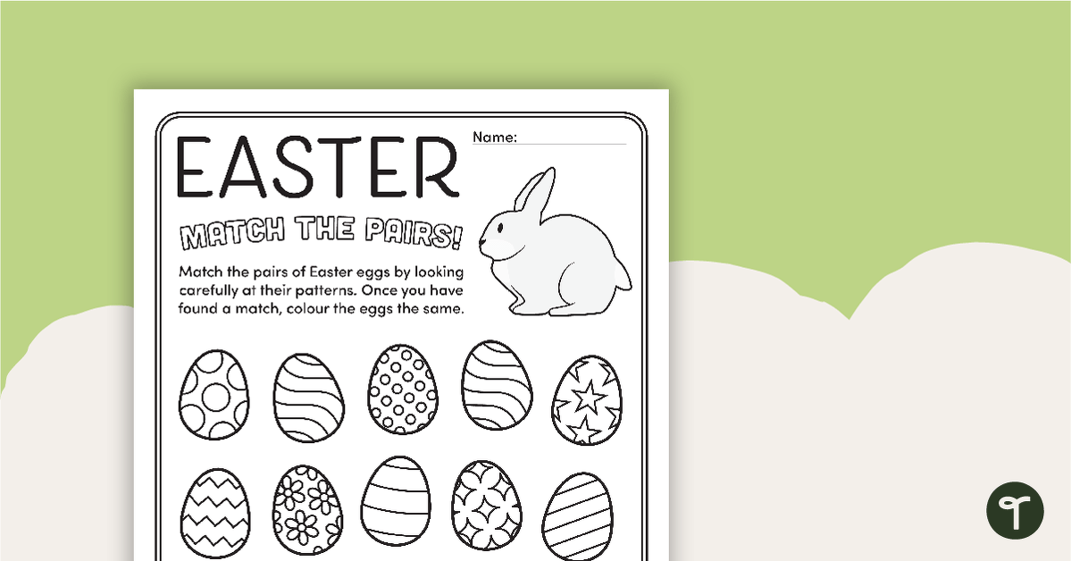 Match the Pairs - Easter Eggs teaching resource