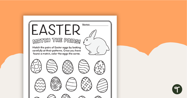 Match the Pairs - Easter Eggs teaching resource