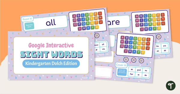Google Interactive Sight Word Study-Kindergarten Dolch Words teaching resource