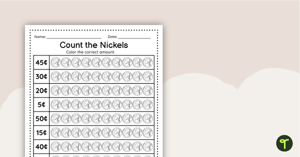 Image of Count the Nickels Worksheet
