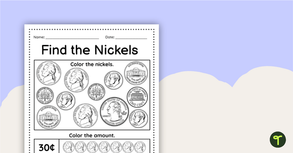 Image of Find the Nickels - Worksheet