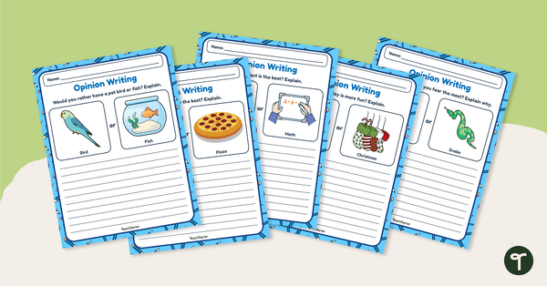 First Grade Opinion Writing Prompts And Worksheets 