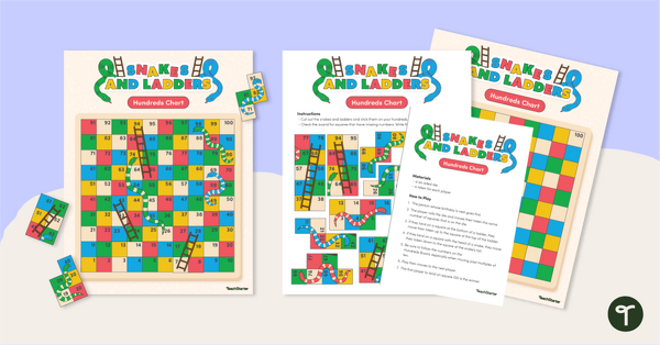 Go to Snakes and Ladders Game - Hundreds Chart teaching resource