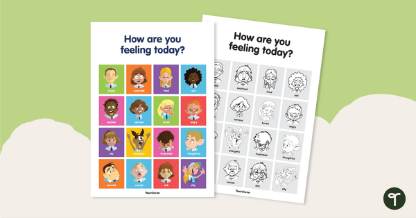 How Are You Feeling Today? Poster teaching resource