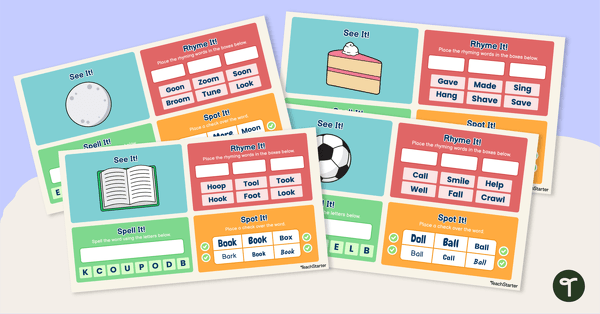 Preview image for Google Interactive Activity- Reading, Spelling, and Rhyming Word Families - teaching resource