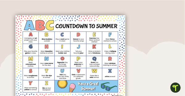 Preview image for ABC Countdown to Summer - teaching resource