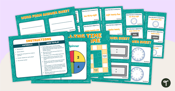 Preview image for Telling Time Board Game - teaching resource