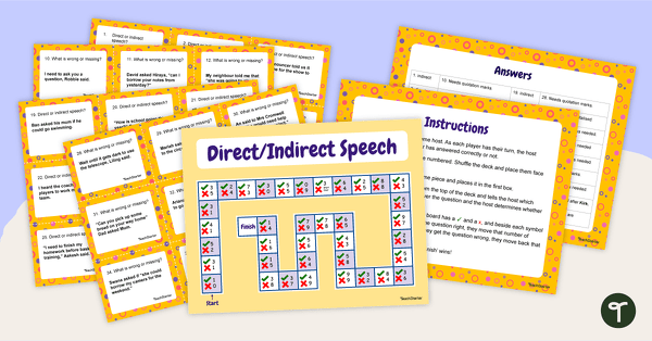 Preview image for Direct and Indirect Speech Board Game - teaching resource