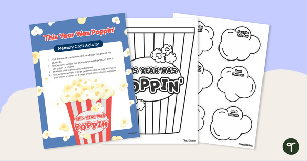 Preview image for This Year was Poppin'- End of the Year Crafts for Kids - teaching resource
