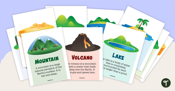 Preview image for Natural Landforms for Kids Poster Collection - teaching resource