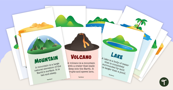 drawings of landforms for kids