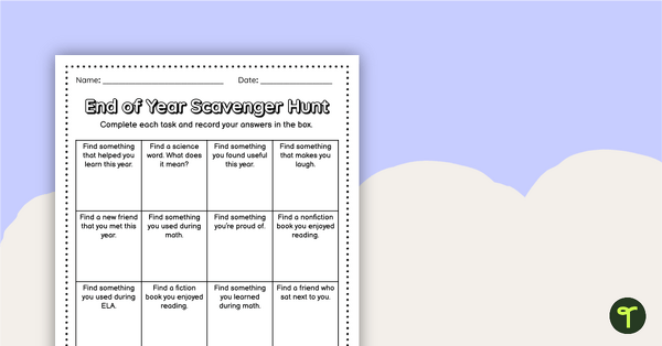 Go to End of Year Scavenger Hunt teaching resource