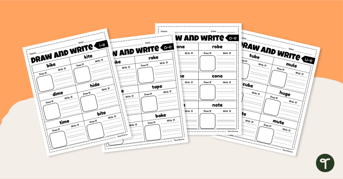 Draw and Write Final E Worksheet Pack teaching resource