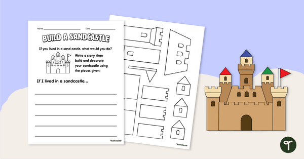 Preview image for Build a Sandcastle-Writing and Craft Activity - teaching resource