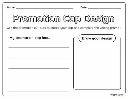 Promotion Cap Design teaching resource
