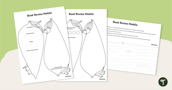 Gum Leaf Book Review Template teaching resource