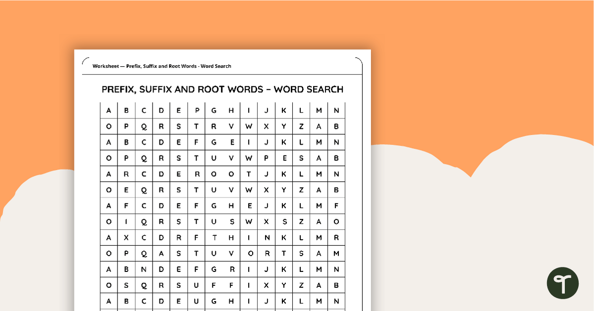 Prefix, Suffix and Root Words Word Search teaching resource