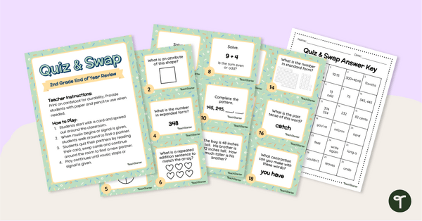 Go to Quiz and Swap - 2nd Grade End-of-Year Review teaching resource