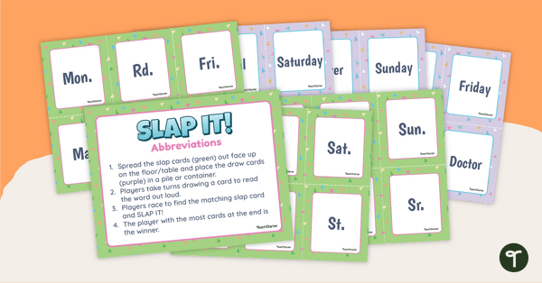 Image of Abbreviations SLAP IT! Card Game