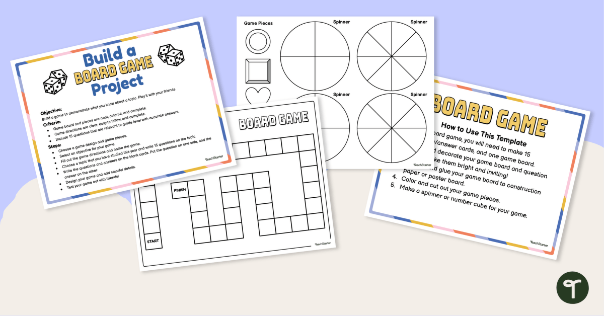 End of Year - Build a Board Game Project teaching resource