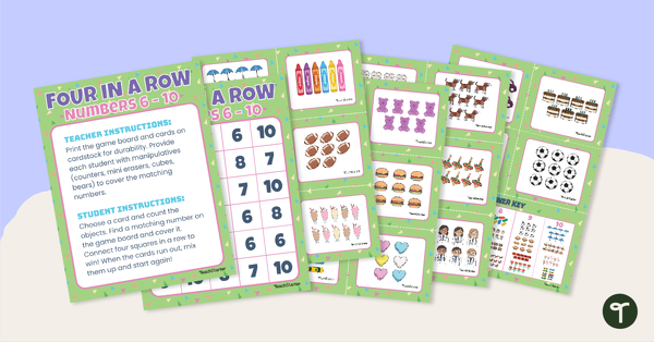 Go to Four in a Row - Numbers 6-10 teaching resource