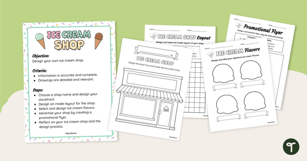 STEM Activity - Ice Cream Shop Design Project teaching resource
