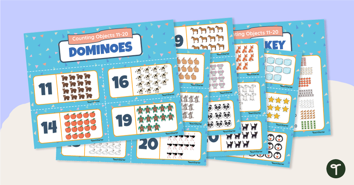 Counting Objects Dominoes Numbers 11–20 teaching resource