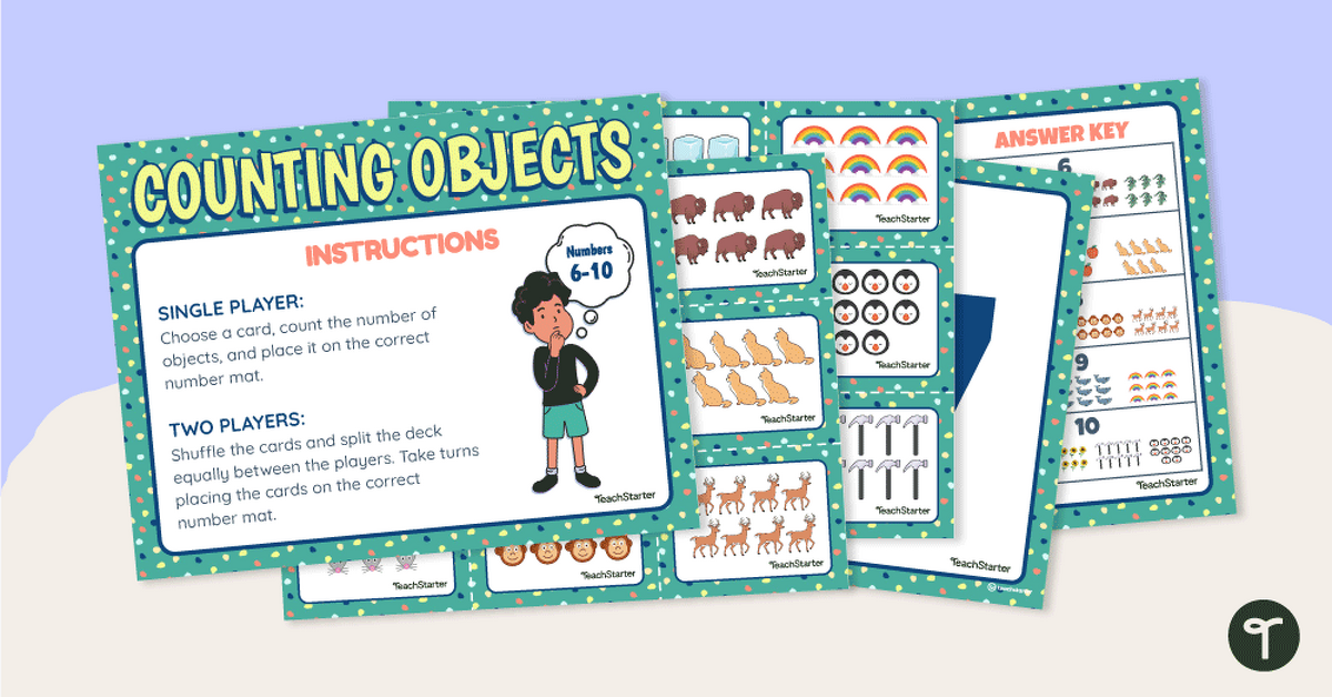 Counting Objects Sort - Numbers 6-10 teaching resource