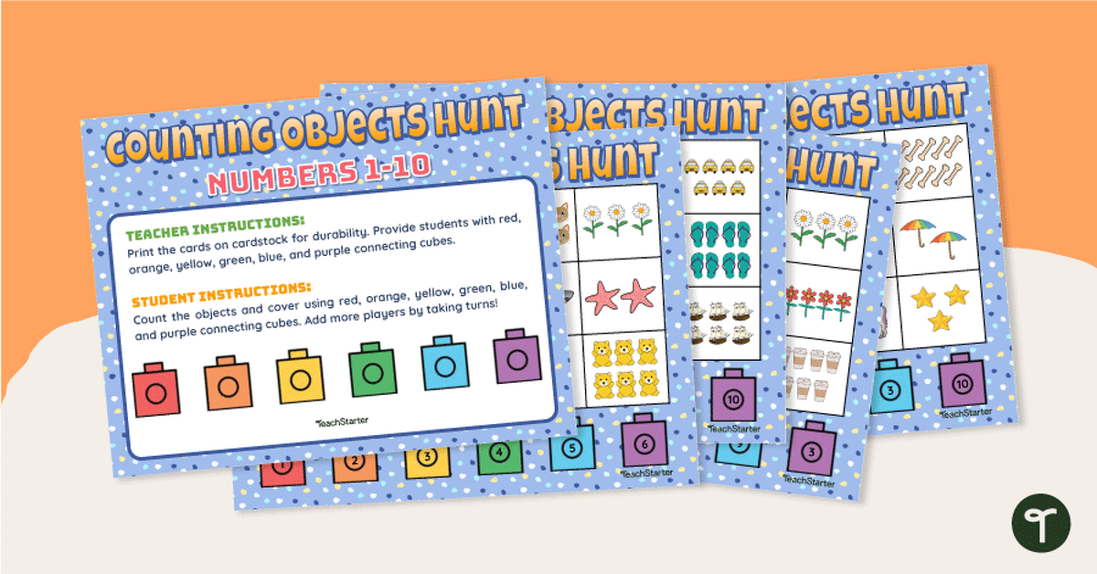 Counting Objects Hunt - Numbers 1-10 teaching resource